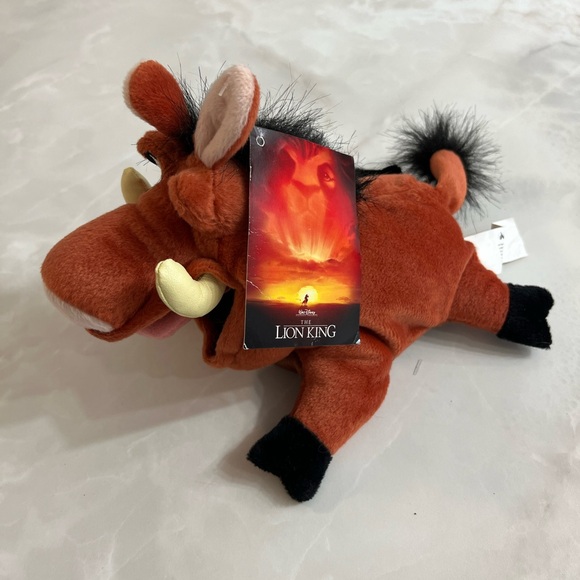 Vintage LION KING Mattel 9" PUMBA Warthog Plush Toy Figure Disney Store Tag On - Picture 2 of 8